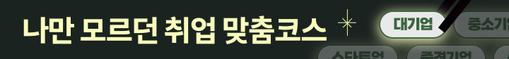 나만 모르던 취업 맞춤코스
